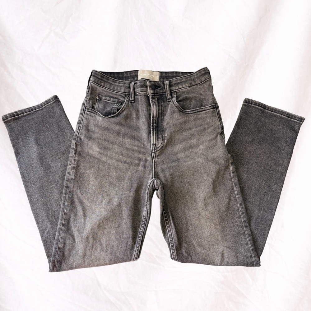 Everlane High Rise Straight Jeans Women’s 26 Black Ankle Stretch Denim 26x26